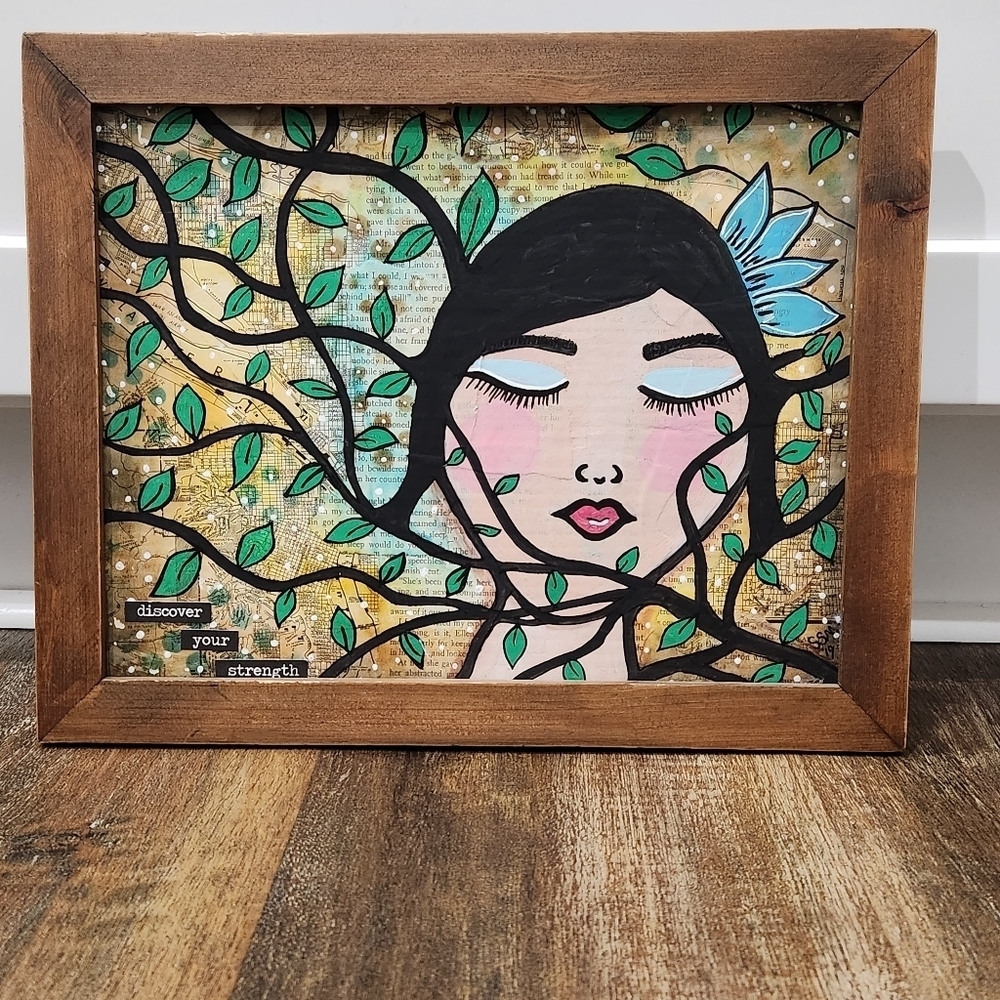 Intertwined by Stacey Moeller 2019 Framed Abstract Art 14"X11"